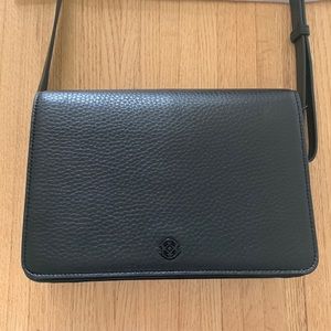 Dagne Dover crossbody in black pebbled leather